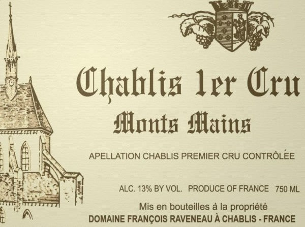 Domaine Francois Raveneau Chablis Monts Mains 1er Cru 2009 750ml - 1