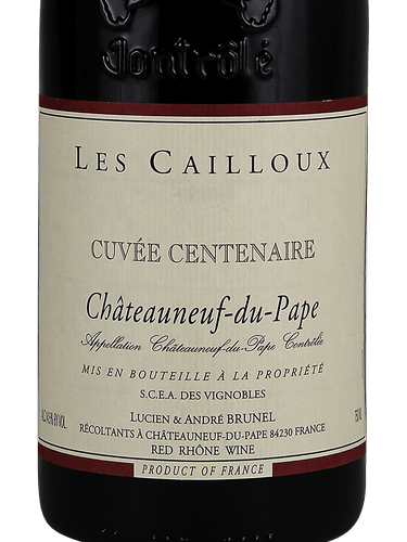 Lucien et Andre Brunel Chateauneuf-du-Pape Les Cailloux Cuvee Centenaire 1989 750ml [Scuffed Label] - 1