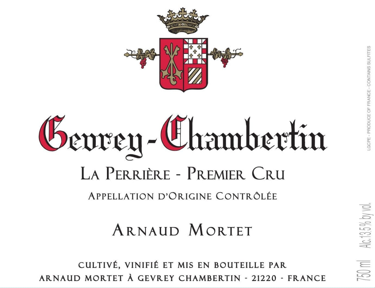 Arnaud Mortet Gevrey Chambertin La Perriere 1er Cru 2017 750ml - 1
