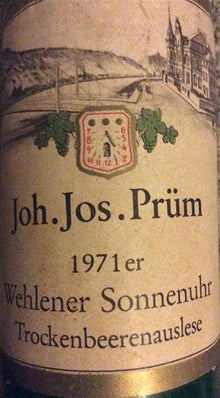 JJ Prum Riesling Wehlener Sonnenuhr Trockenbeerenauslese 1971 750ml - 1