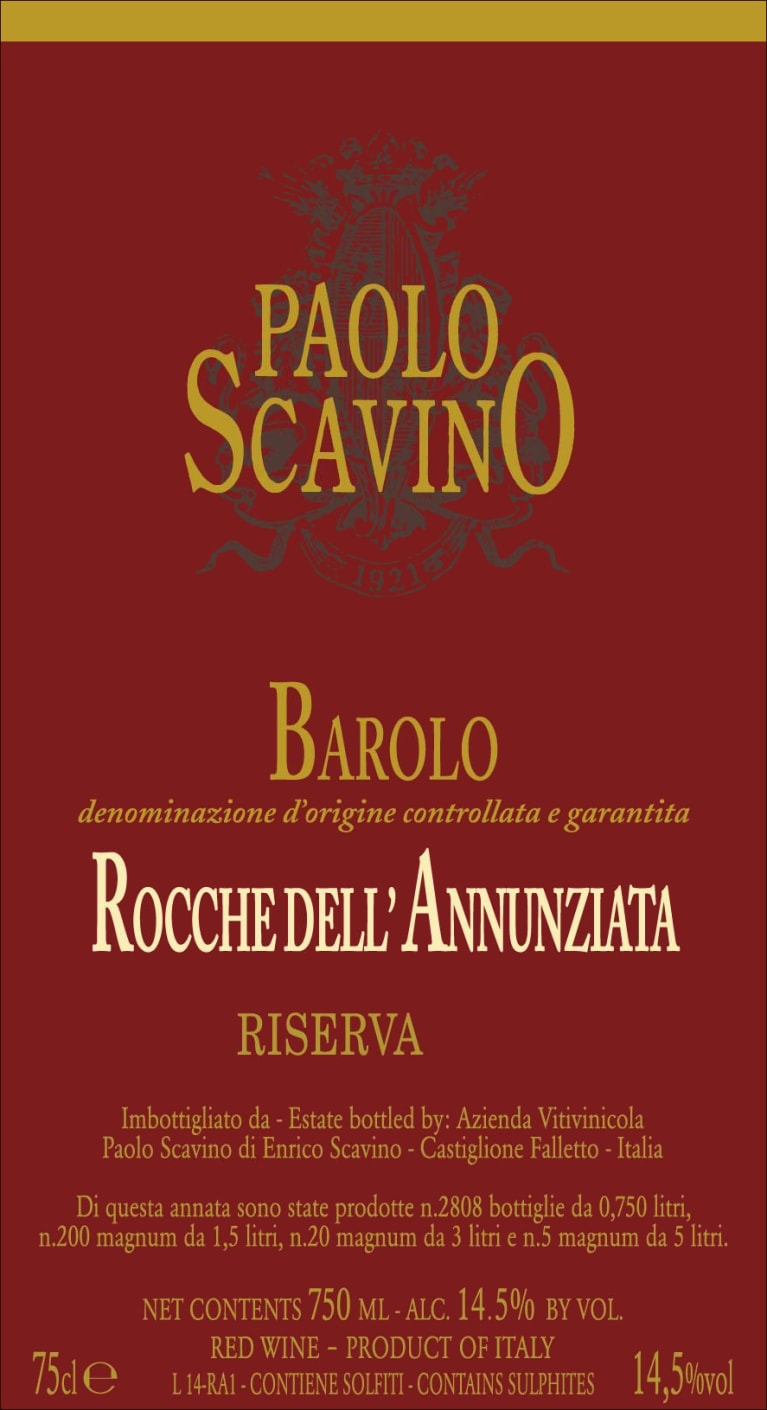 Paolo Scavino Barolo Riserva Rocche dell'Annunziata 2010 750ml - 1