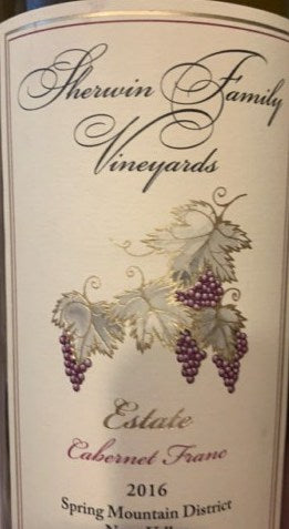 Sherwin Family Vineyards Cabernet Franc Estate 2016 750ml - 1